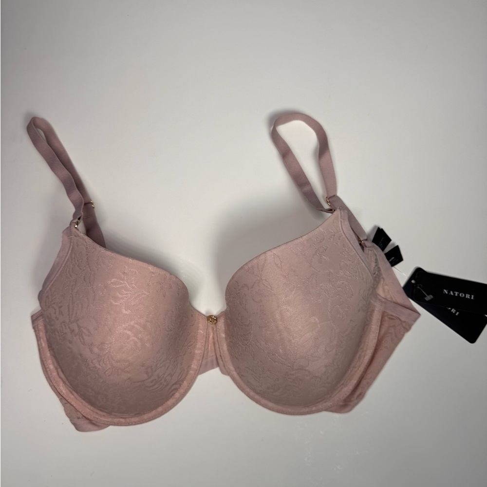 Natori 34D Sheer Jacquard Bra Honey Blush Style 136059 New With Tags Underwire